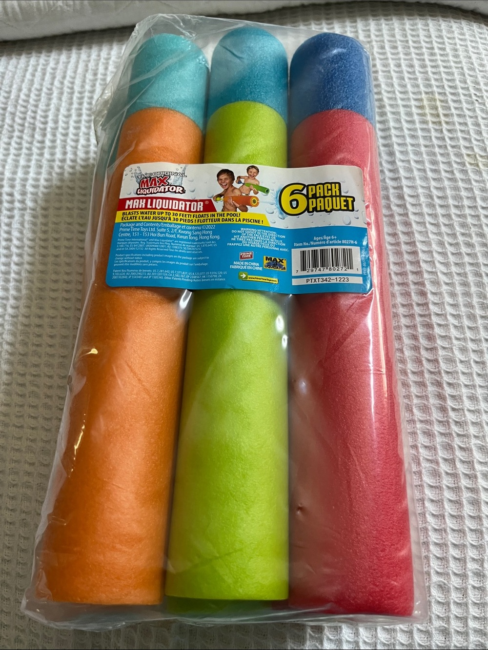 6-Pack Pool water shooters  Set - Orange, Lime, Blue, Pink